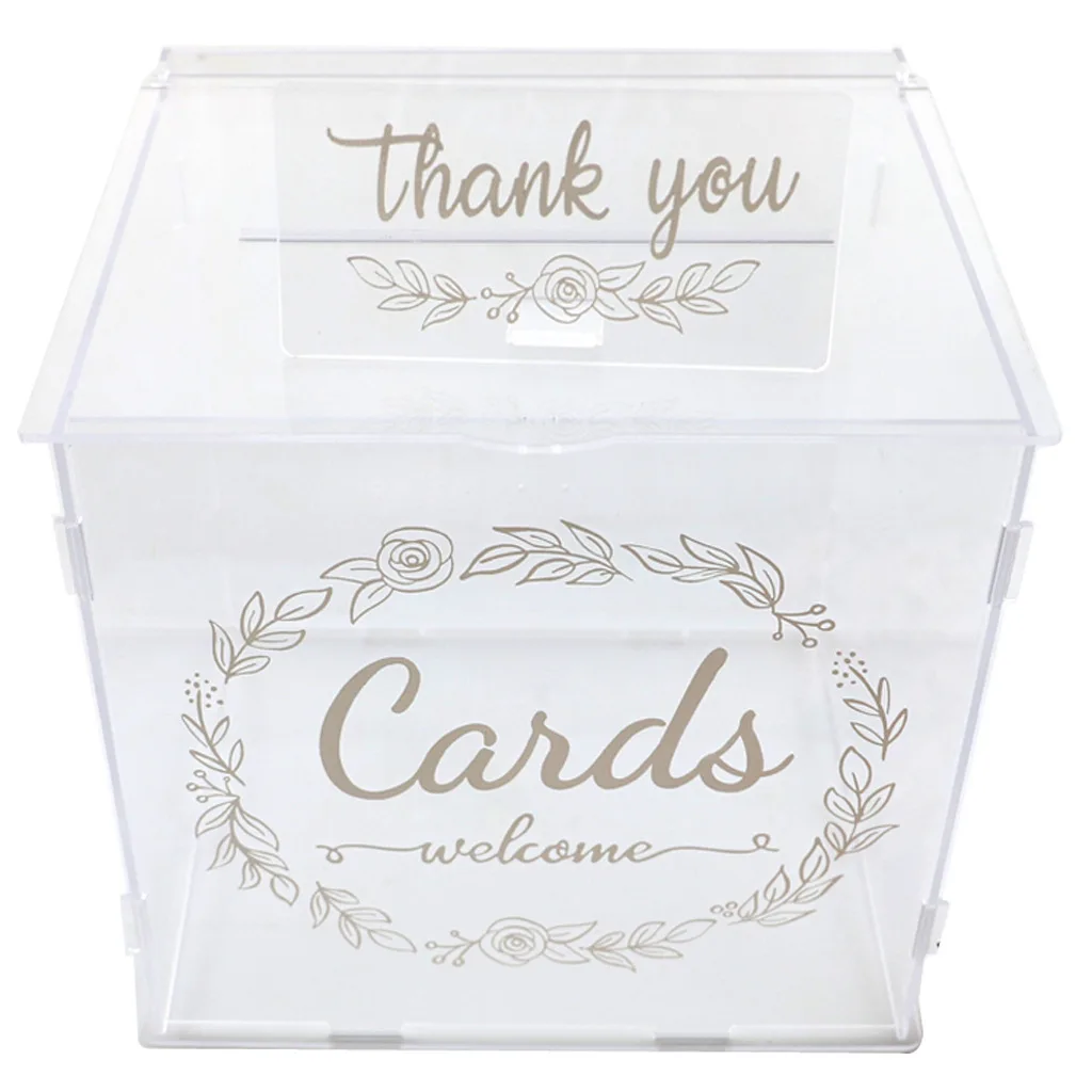 

Wedding Card Box Letter Envelope Boxes Large Clear Acrylic Display Case With Lock