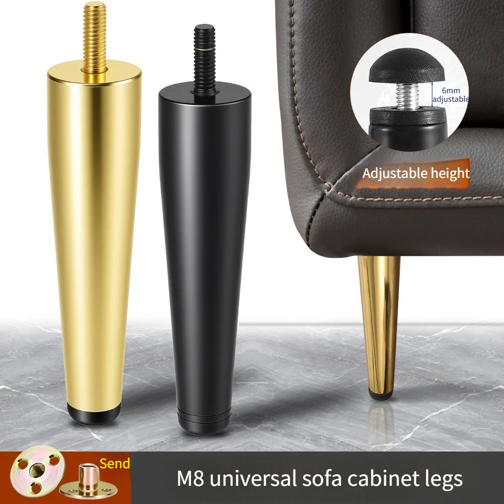 

M8 Taper Tube Foot Metal Sofa Foot Adjustable Universal Furniture Leg Support Foot TV Cabinet Height Increasing legs