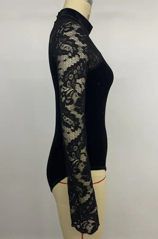 ارتداءها النساء 2026 جديد ربيع الخريف بلون الرجعية الدانتيل المرقعة كم طويل وهمية الرقبة أنيقة سليم صالح اليومية ارتداءها #5