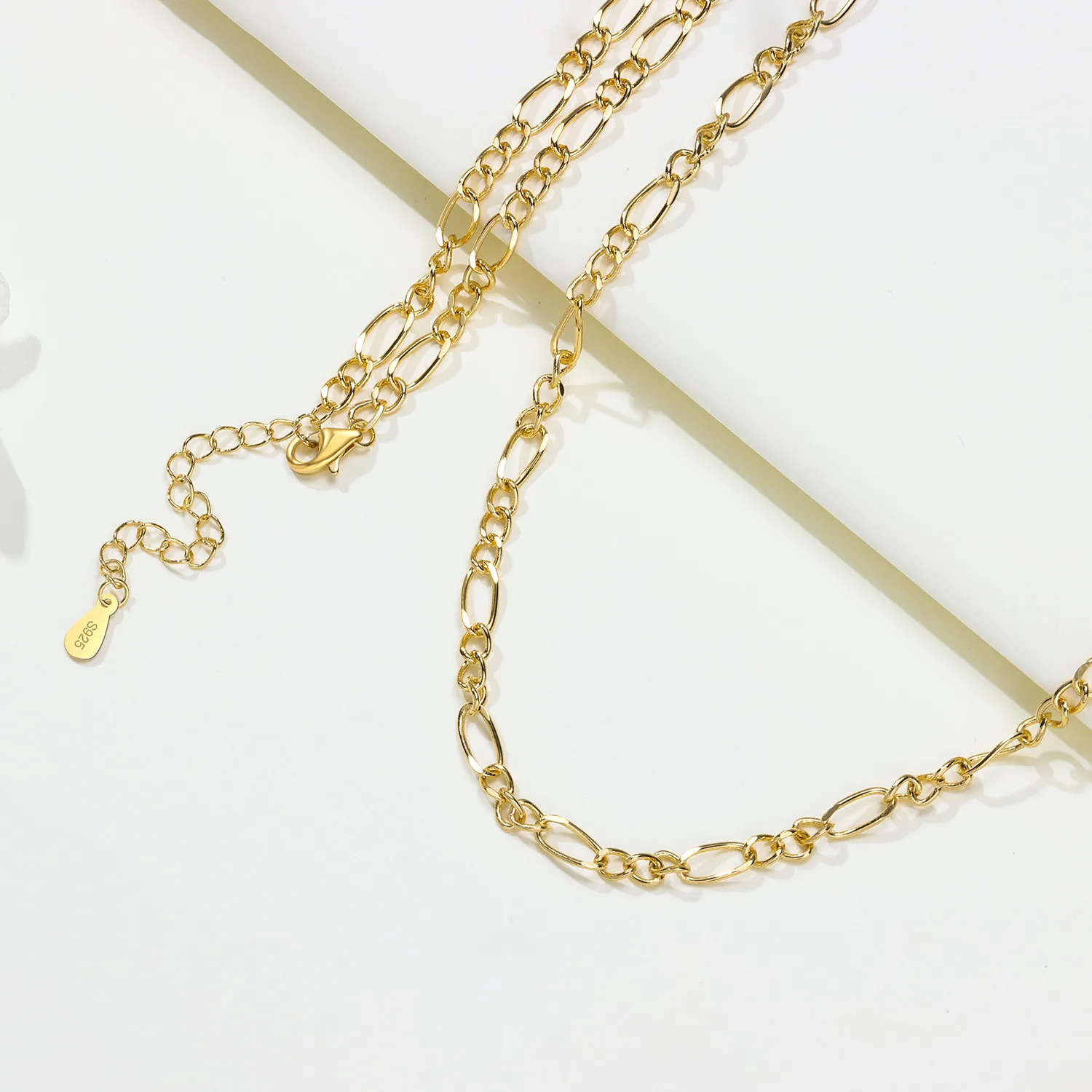 MISEFF S925 Sterling Silver Necklace Versatile Nesting Chain Necklace Master-slave Necklace Jewelry For Women Gift