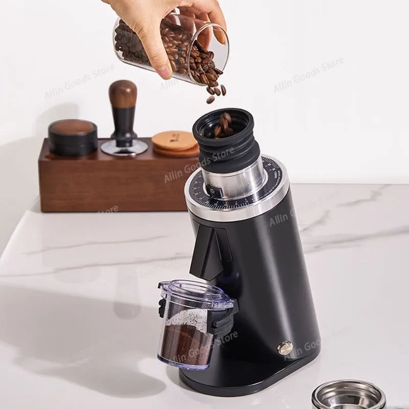 Portable DF54 Electric Coffee Grinder Stainless Steel Adjustable Burr Suitable for Espresso and Brew Coffee Preparation