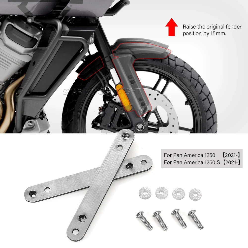 Mudguard Riser Bracket Mudflaps Rising Front Fender Lift Kit For Pan America 1250 Special Pan America 1250S 2021 2022- RA1250S