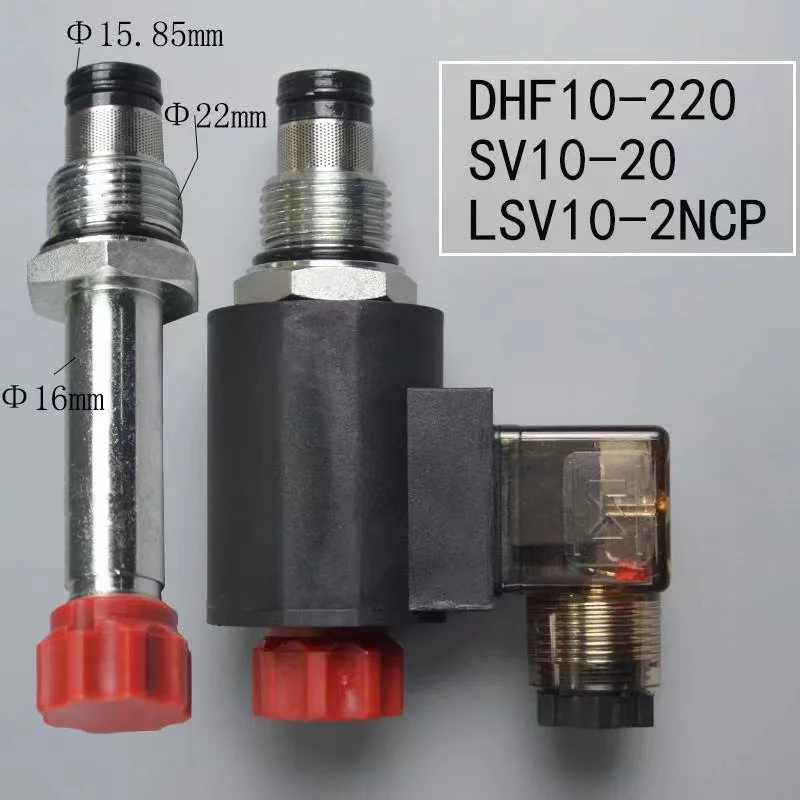 

2 Position 2 Way Normally Closed DHF10-220 Solenoid Valve Threaded Cartridge Hydraulic Valve SV10-20 LSV10-2NCP DC12V AC220V