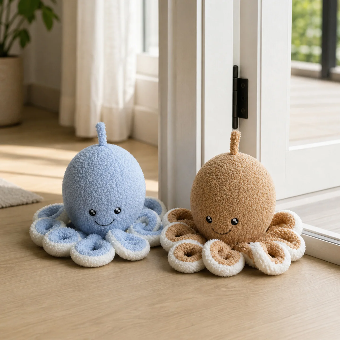 Cute Octopus Door Stopper, Weighted Fabric Windproof Door Stop for Home Bedroom Floor Decoration Ornament