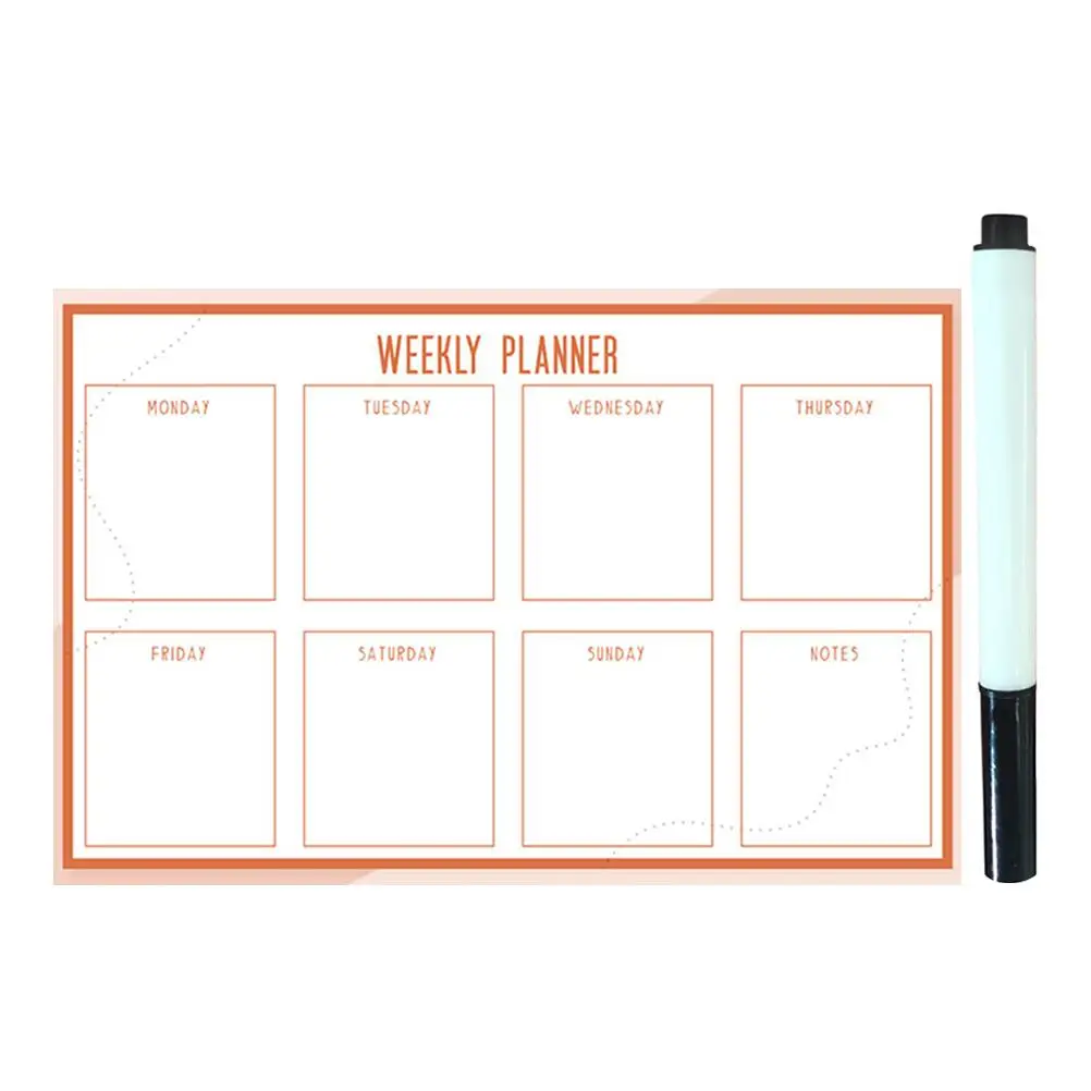 

Whiteboard Stickers Peel and Weekly Calendar Adhesive Whiteboards Dry Erase Planner Self-adhesive Decorative