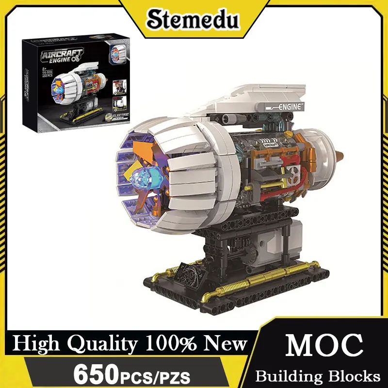 

650pcs Technical Electrically Driven Aircraft Engine Model Building Blocks Educational Toys Assembly Kit Hobby Christmas Gift