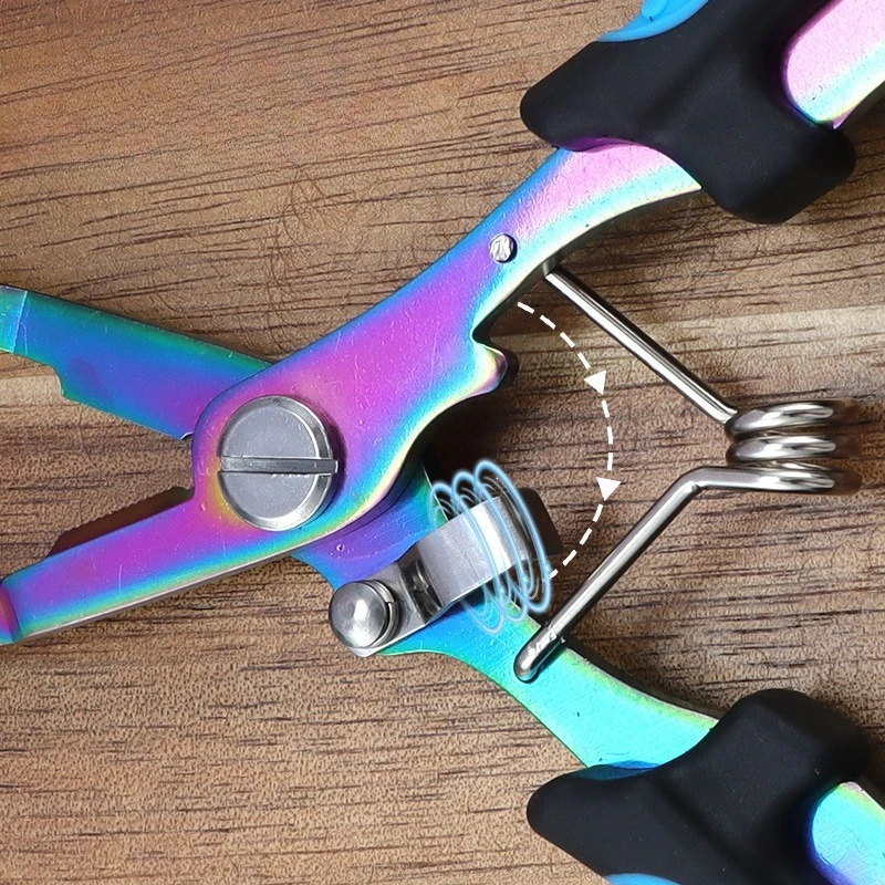 Stainless Steel Color Titanium Two Color Curved Beak Fish Gripper Hook Remover Multifunctional Fishing Lure Pliers For Angling
