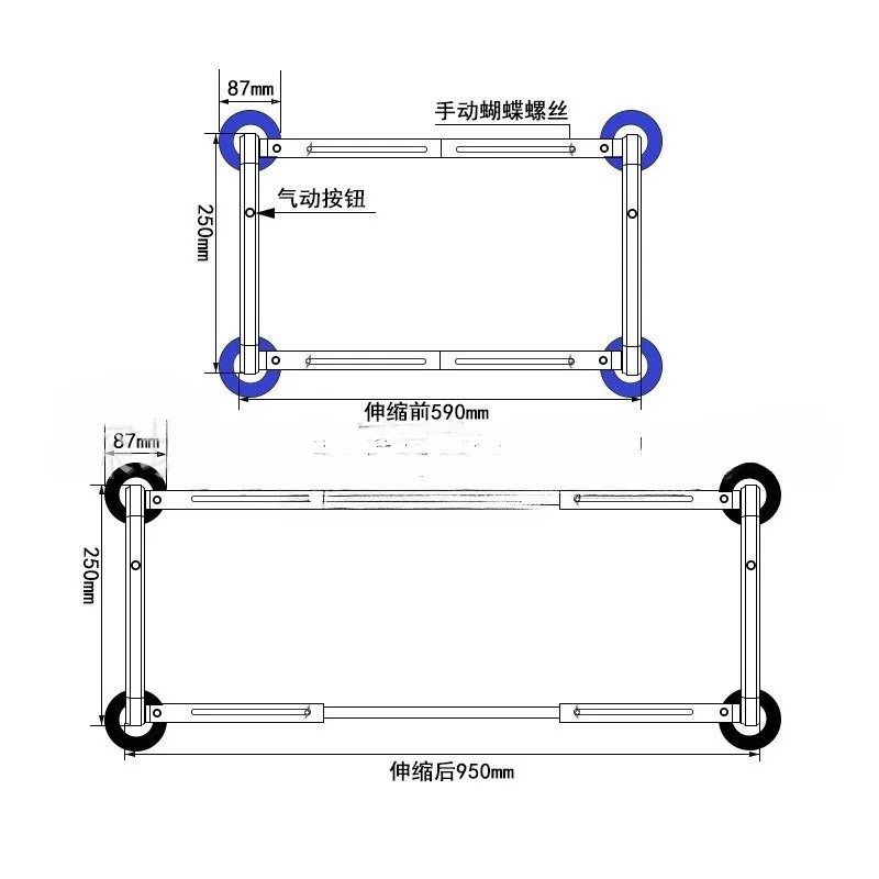 Retractable 4-Jaw Vacuum Suction Cup Heavy-Duty Silicone LCD Screen Repair Tool