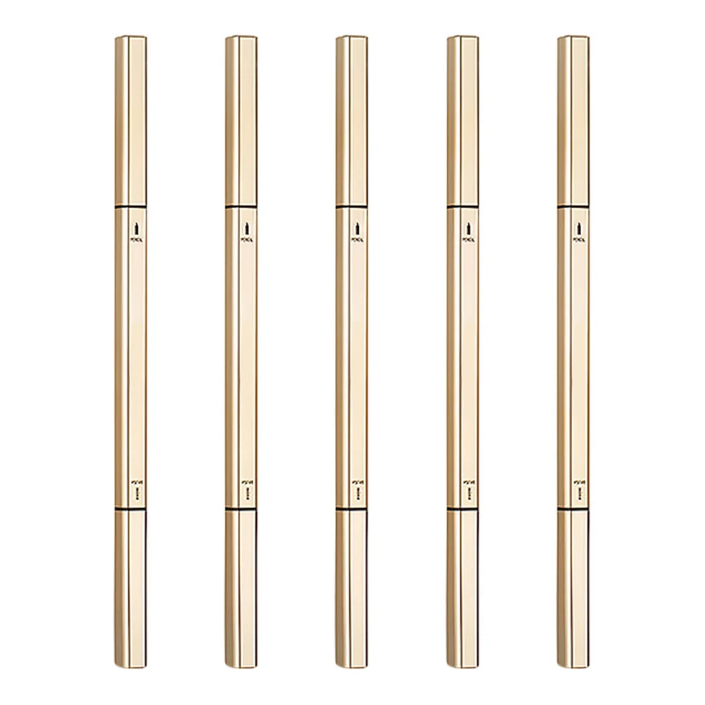 

5Pcs Small Gold Bar Eyebrow Makeup Pencils Dual Head Waterproof Smudge Proof Lightweight Travel Friendly Brow Pencils with Brush