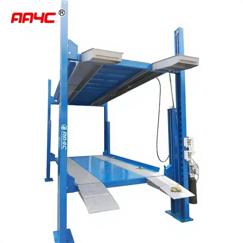 AA4C 4 Post Triple Car Vehicle Parking System Auto Parking Elevator Triple Cars Parking Lift