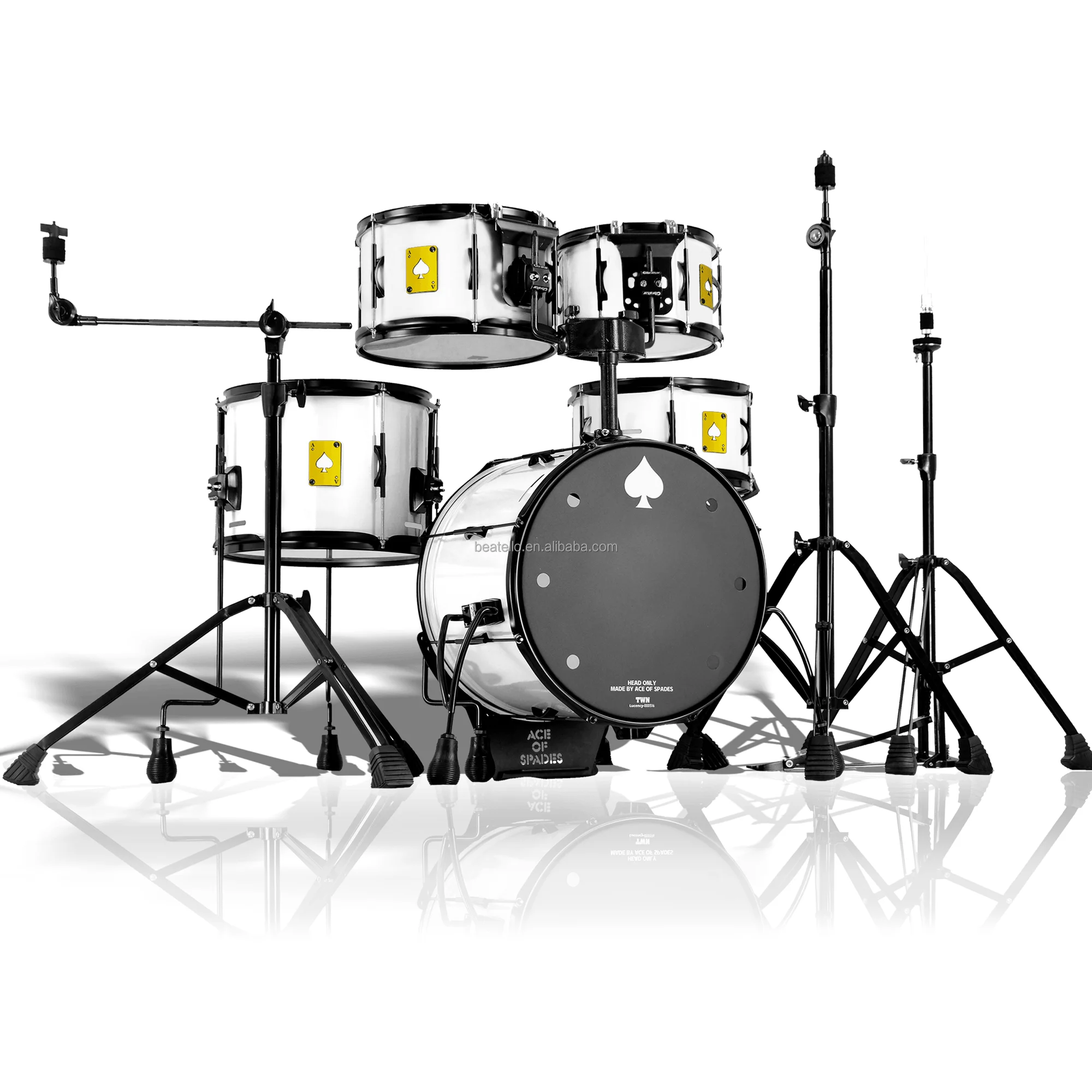 Professional Rock Drum Set 16 Inch Bass Jungle Color Percussion Musical Instrument For Home Practice Band Rehearsal And Stage
