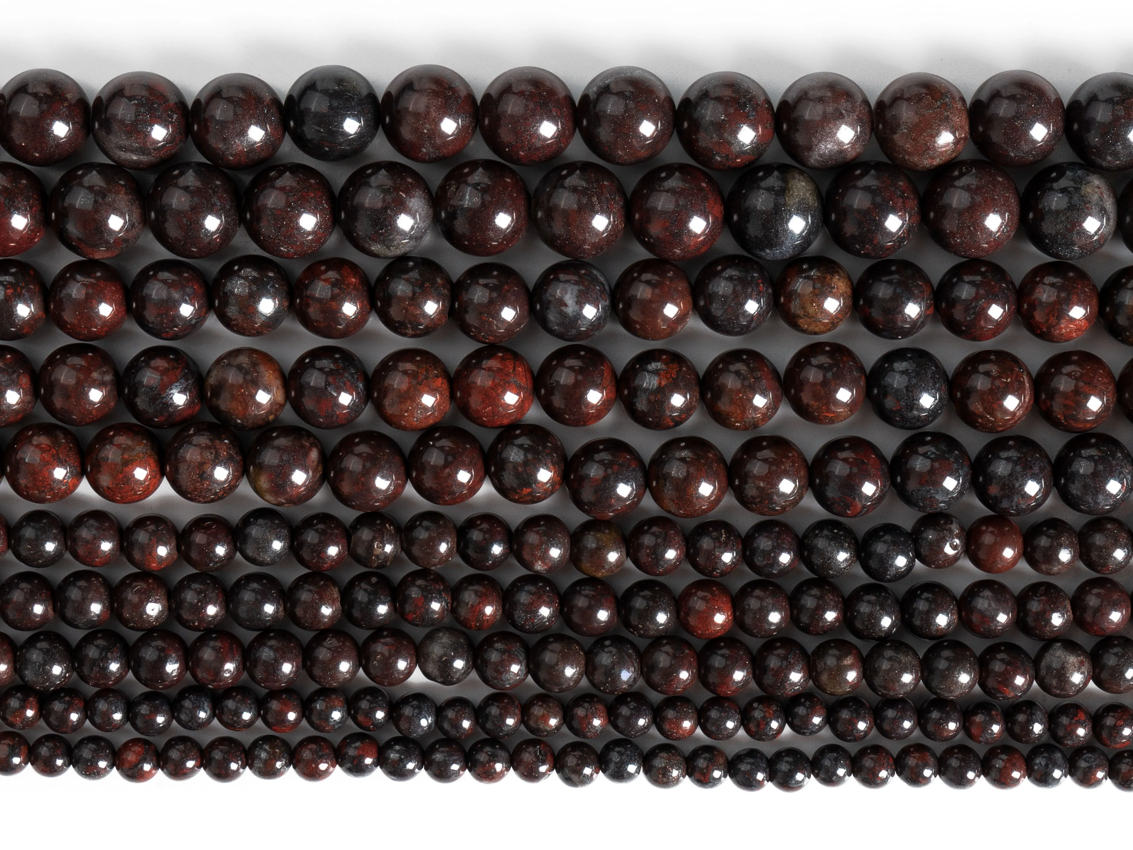 Genuine Natural Dark Red Brecciated Jasper Beads Grade AAA  Gemstone Round Loose Beads 4/6/8/10/12mm for Jewelry Making