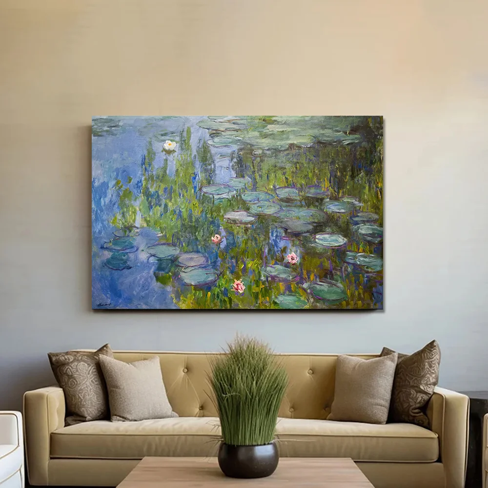 Romantic Impressionist Floral Garden Canvas Print – Soft Pastel Landscape Wall Art – Vintage Botanical Decor for Home & Bedroom