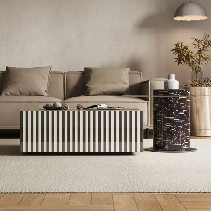 *High Quality Modern Minimalist Wooden Coffee Table Set with Glass Top Luxury Designer Living Room Furniture Stylish Home Decor