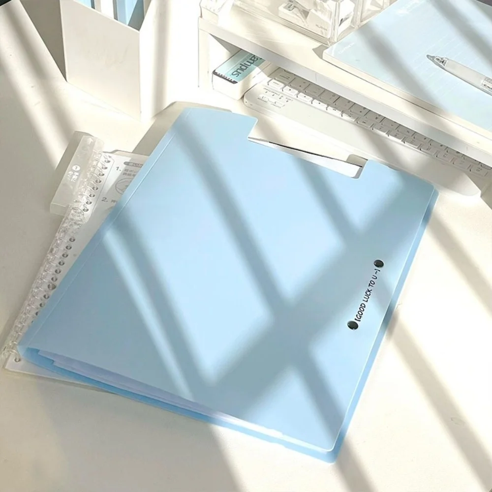 Durable Multi Functional A4 File Folder Large Capacity Double Clips Clipboard Writing Pad School Supplies