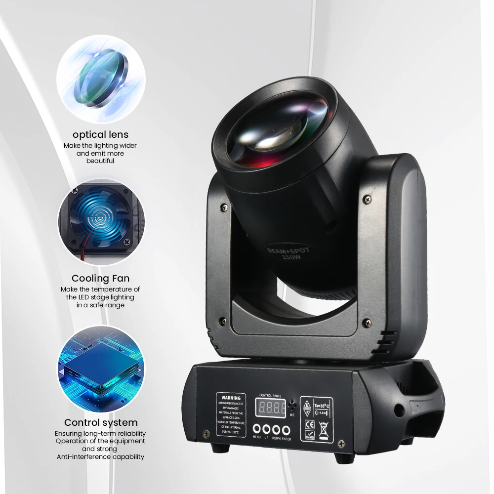 150 واط تتحرك رئيس LED أضواء 18Prism DMX ديسكو المحمول الروبوتية ضوء شعاع DJ تأثير المرحلة الإضاءة لشريط ملهى ليلي #5