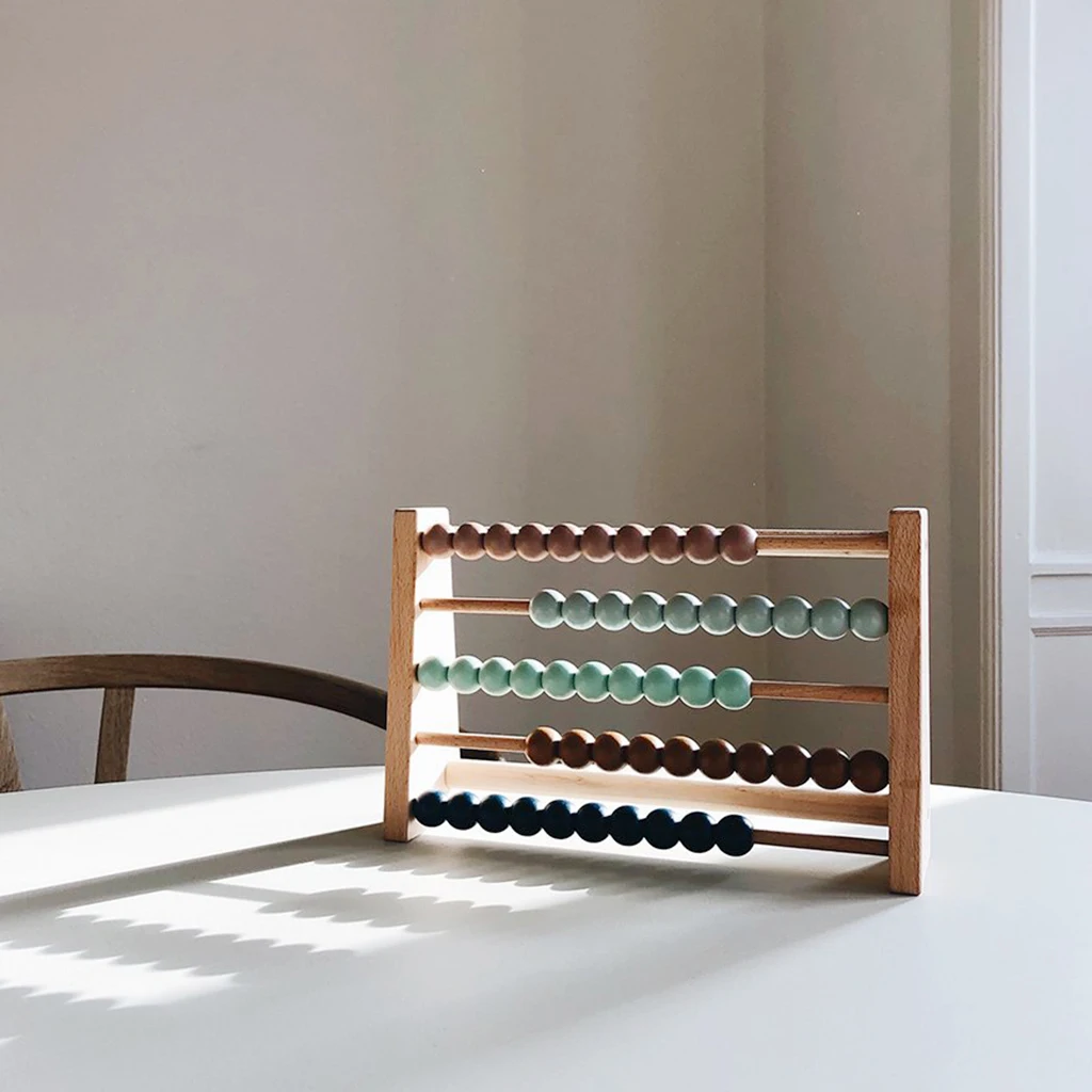 Colorful Abacus Math Learning Toy Kids Montessori Educational 50 Beads montessori toys kids learning toys