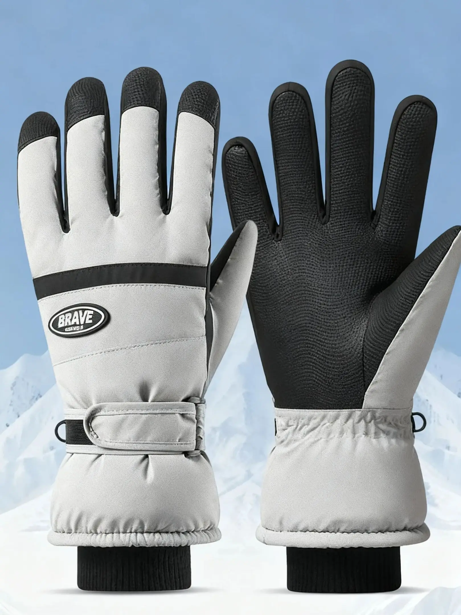 AliExpress NONE New Brand Cycling Gloves Ski Gloves Snowmobile Motorcycle Riding Winter Gloves Windproof Waterproof Unisex Snow Gloves