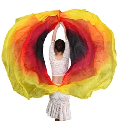 Wholesale Cheap Belly Dance Silk Veil Half Circle 250*114cm Hand Thrown Scarf Bellydance Costume Gradien Color