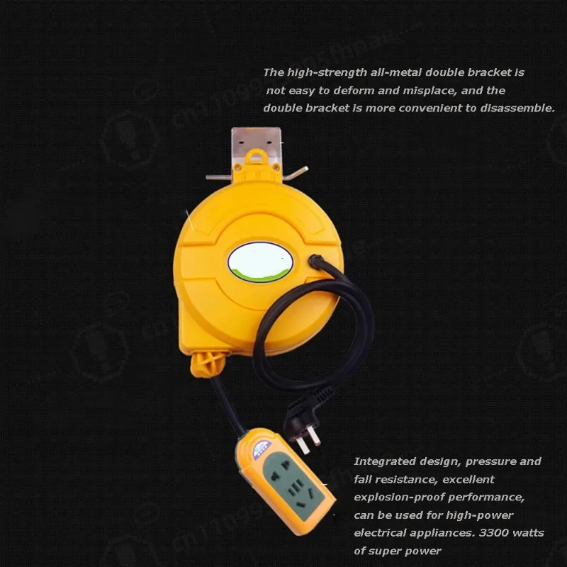 Automatic Retractable Power Cable Reel 3000W  Wire Telescopic Cable Drum Electric Cable Reel Power Supply Hose Reel 5M Tools