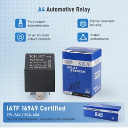 [10pcs/Pack] KKA-A4 12V/24V 4pin/5pin Universal 40Amp Automotive Relay, Bosch Style Car Relays for Car, Motor, Vehicles