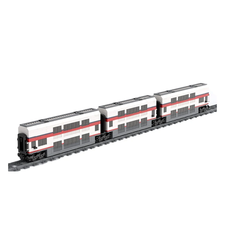 City High Speed Train Model Assembly MOC Brick Railway Passenger Building Block Carriage Kit Education Children's Toy Xmas Gifts