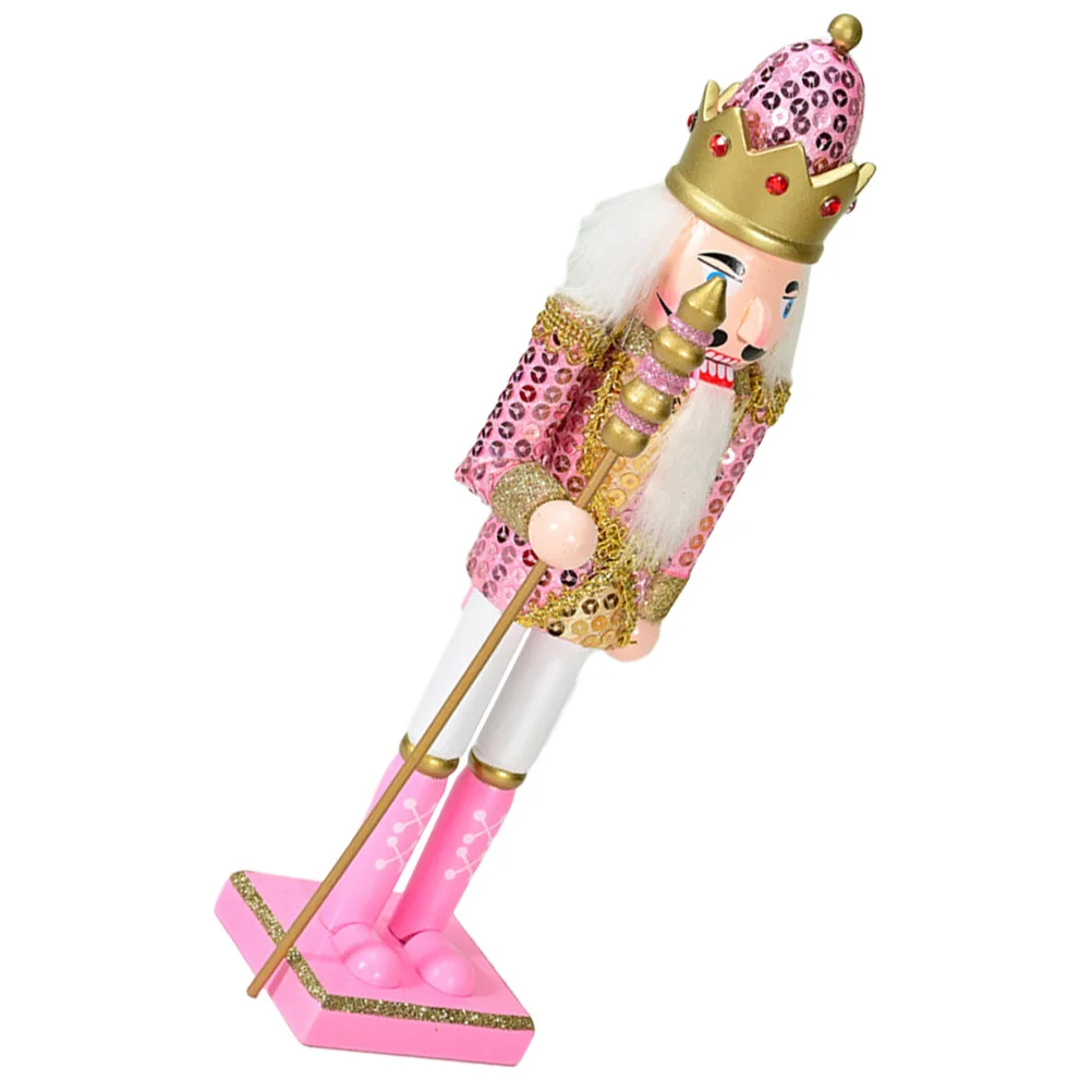 

Wooden Nutcracker Ornament Handcrafted Christmas Decor Desktop Decoration For Party Home Xmas Theme Display