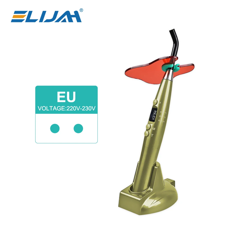 ELIJAH Dental Draadloos uithardingslicht Hars Stolling 5W≥1200mw/c ㎡   440-480 nm golflength-uithardingsmachine met LED-scherm