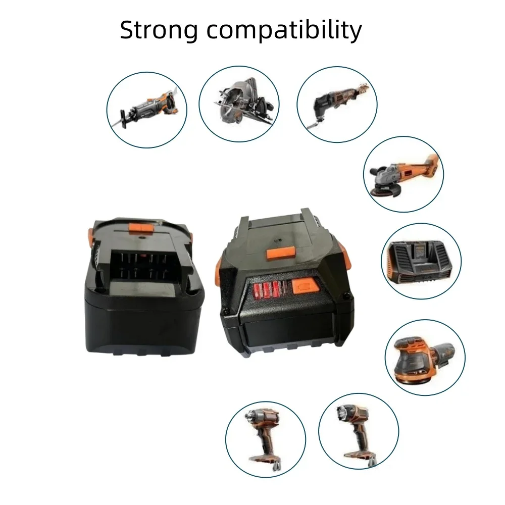 18V 8000mAh For AEG Ritchie RIDGID Rechargeable Lithium-ion Battery Suitable for Power Tool Battery Replacement