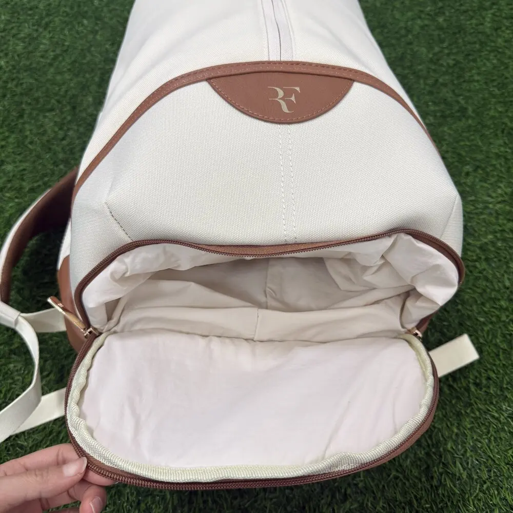 Wilson 2025 New RF Lawn Collection Tennis Backpack Cream Federer Large Capacity Multi Functional Professional Tennis Backpack
