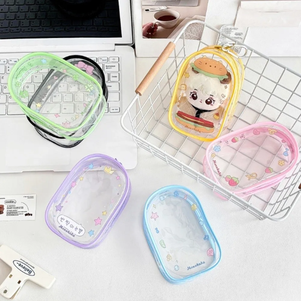Protector Pouch Cartoon Design 10cm Transparent Bag Display Clear Storage Bag Cute Zipper Outdoor Display Bag Outdoor
