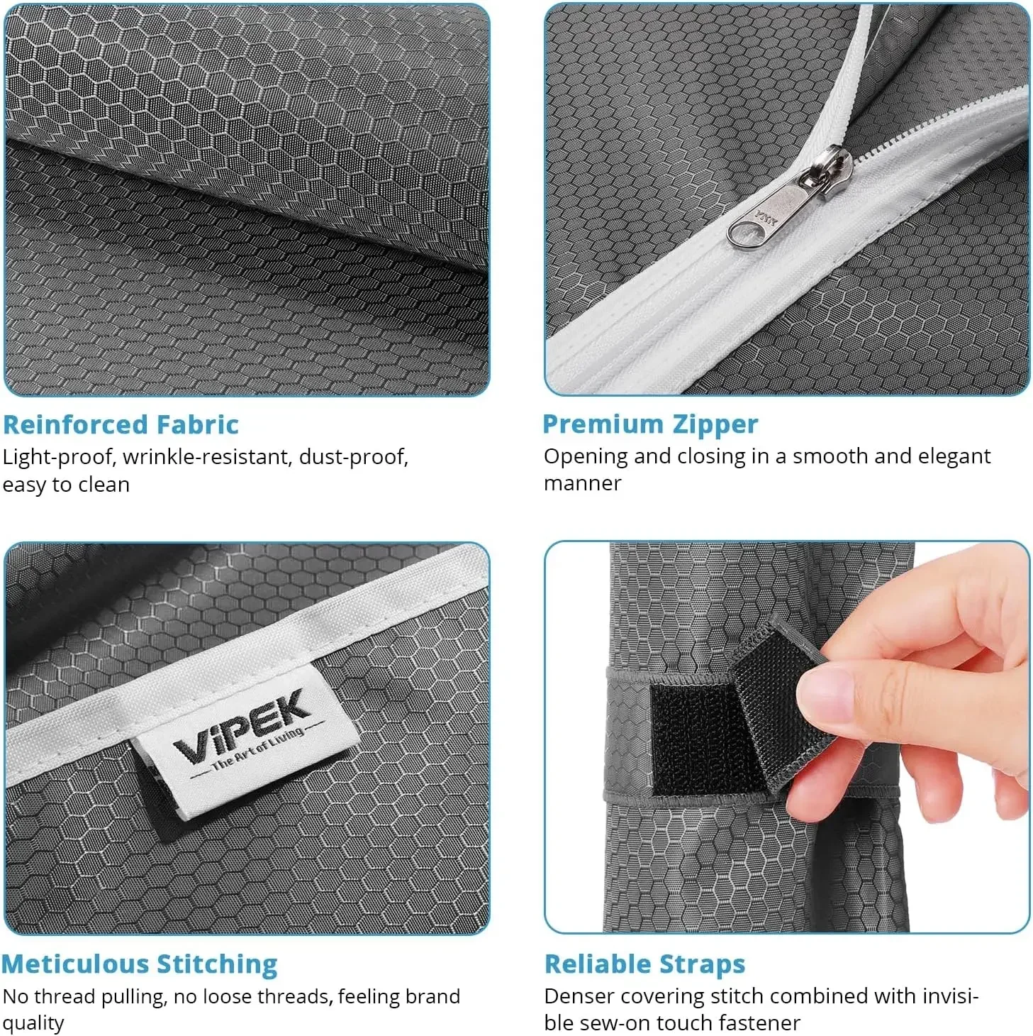 V12C Heavy  Rolling Garment Rack with Cover Clothing Rack for Hanging Clothes Portable Closets with Adjustable 3 Wire Shelving