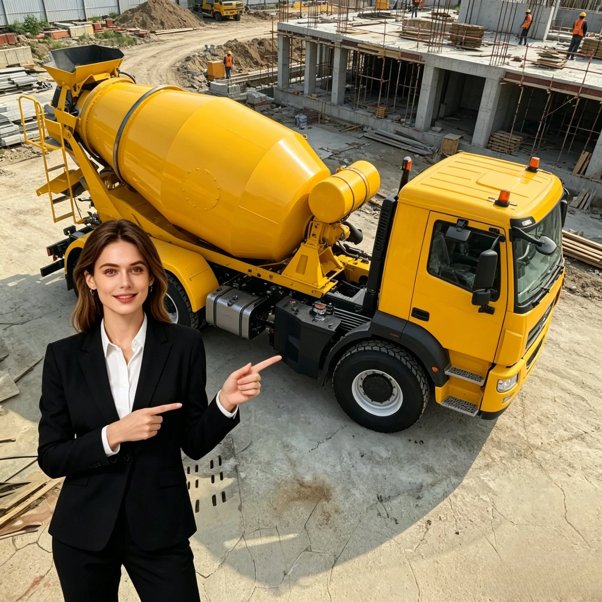 Compact Self-Loading Concrete Mixer Truck High Load Engine 4x4 Drive 5.3m Turn Radius for Small Building Sites Farm Customized
