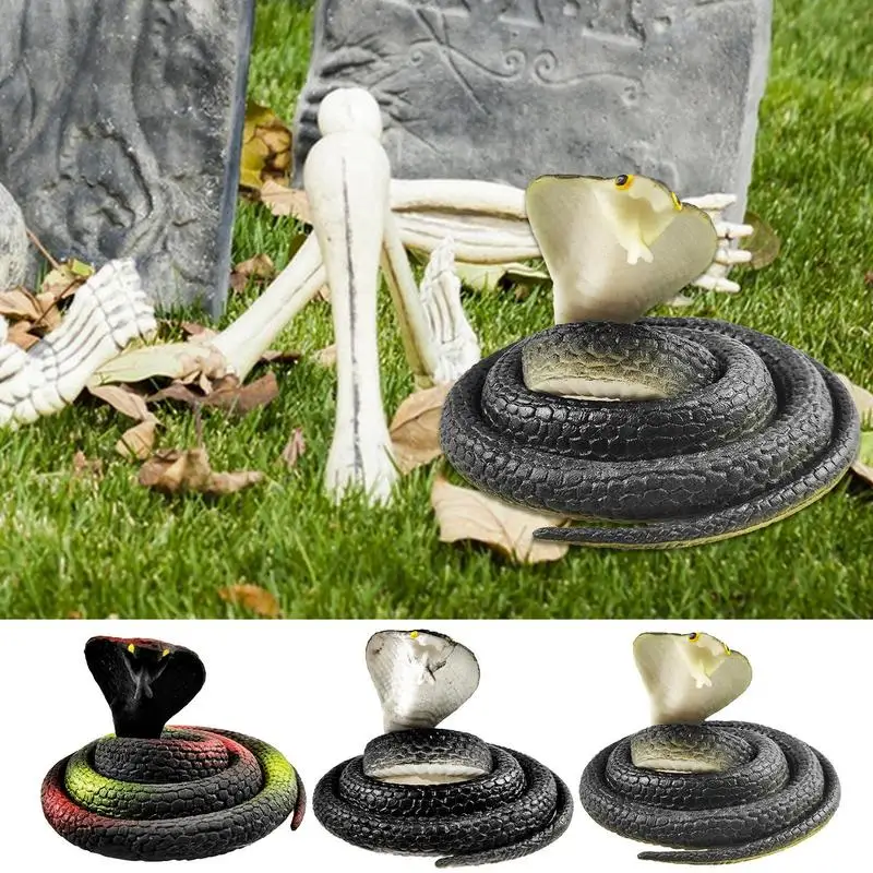 2pcs Simulation Snake Toy Fake Snake Toy Prank Props Halloween Prank Toy Realistic Practical Joke Snake Figure Fake Rubber Snake