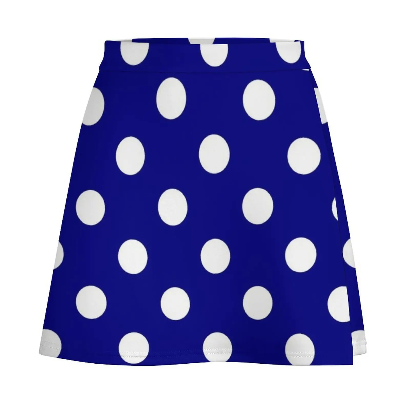 Extra Large White on Royal Blue Polka Dots Mini Skirt women's skirts trend 2025 Female clothing Women's summer dress