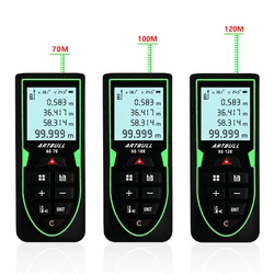 ARTBULL Strong Green Laser Rangefinder 70m 100m 120m Rechargeable Distance Meter With angle display measure tape