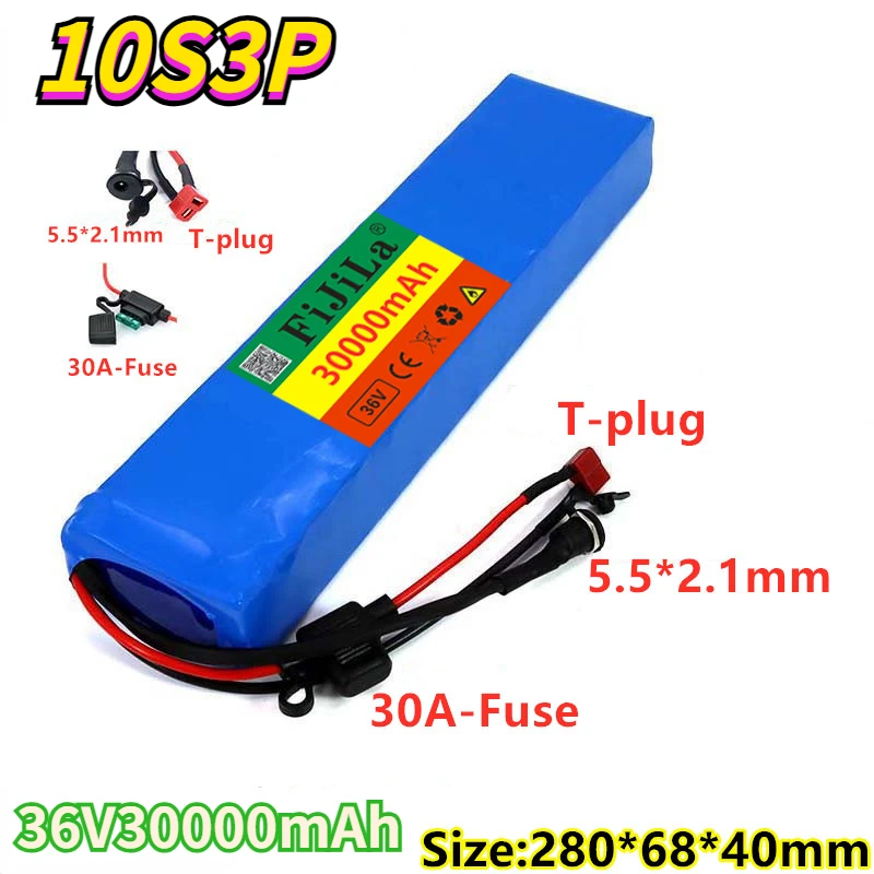 10s3p 18650 36v 30ah 600w lithium battery pack suitable for reel m365 reel and two w by ebike alternative power sources