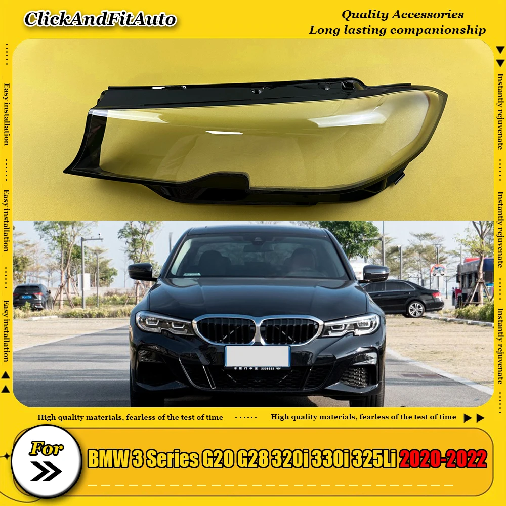 

For BMW 3 Series G20 G28 320i 330i 325Li 2020-2022 Headlamp Transparent Lampshade Shell Masks Headlight Cover Lens Plexiglass