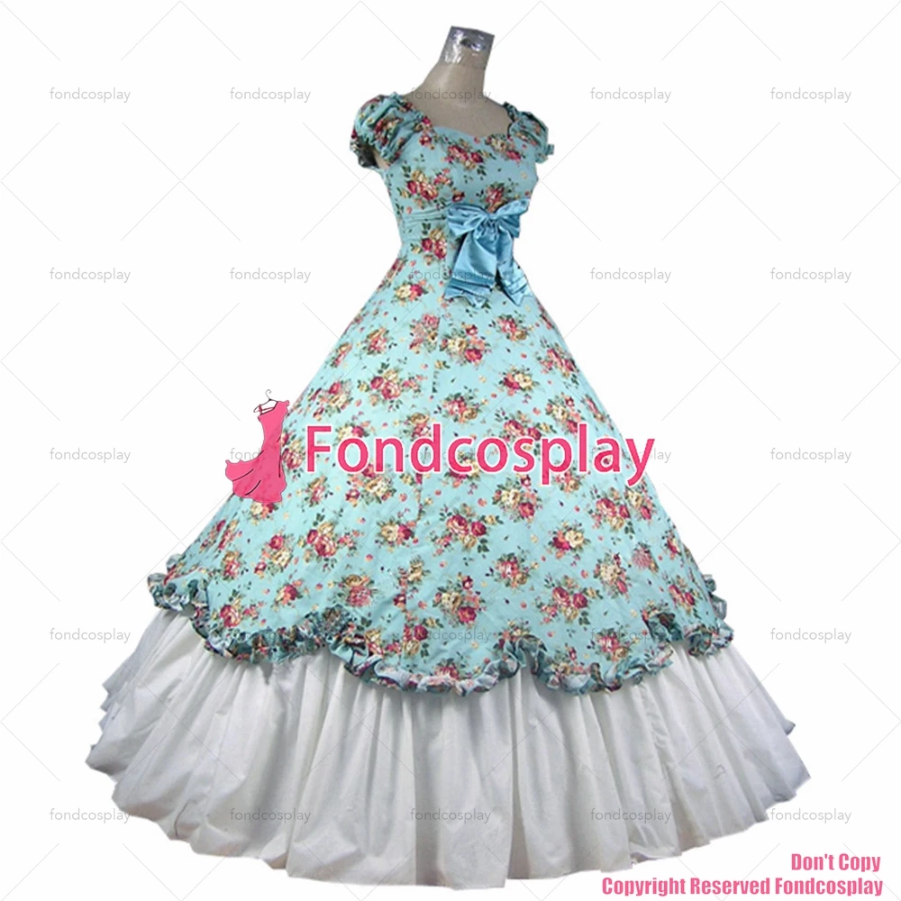 fondcosplay Gothic Lolita Punk Medieval Gown Figure Ball Long Evening cotton Dress CD/TV[CK1399]