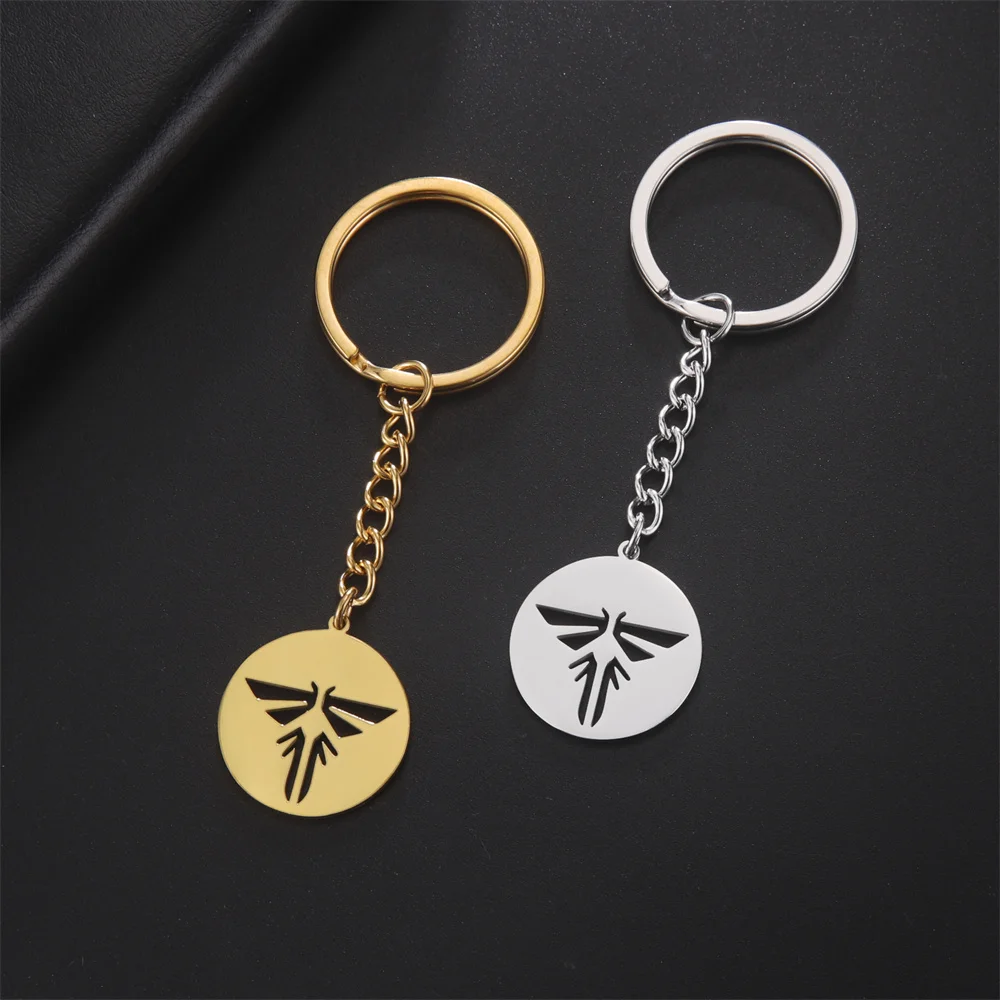 The Last Of Us KeyChains for Women Men Firefly Letter Logo Dogtag Joel Ellie Vintage Car Keyring Stainless Steel Jewelry