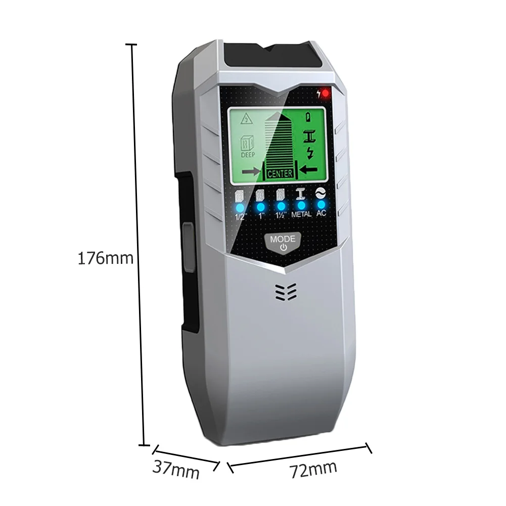 Detektor dinding elektronik, pencari logam genggam multifungsi, tampilan Digital LCD, pencari pipa kayu, instrumen pengukur