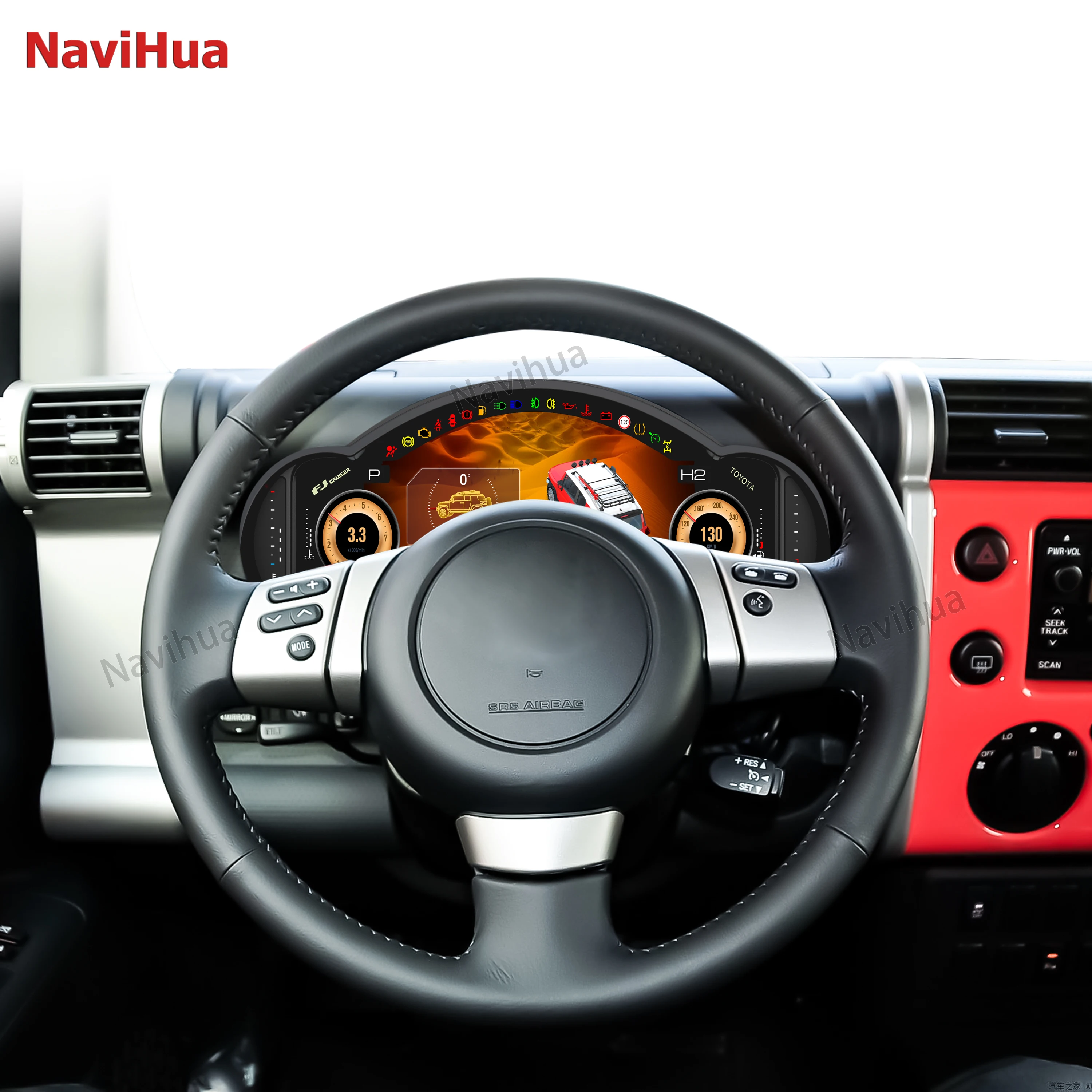 

12,3-дюймовый ЖК-цифровой кластер приборной панели для TOYOTA FJ LAND CRUISER 2007-2024, спидометр, виртуальная приборная панель, измеритель кабины