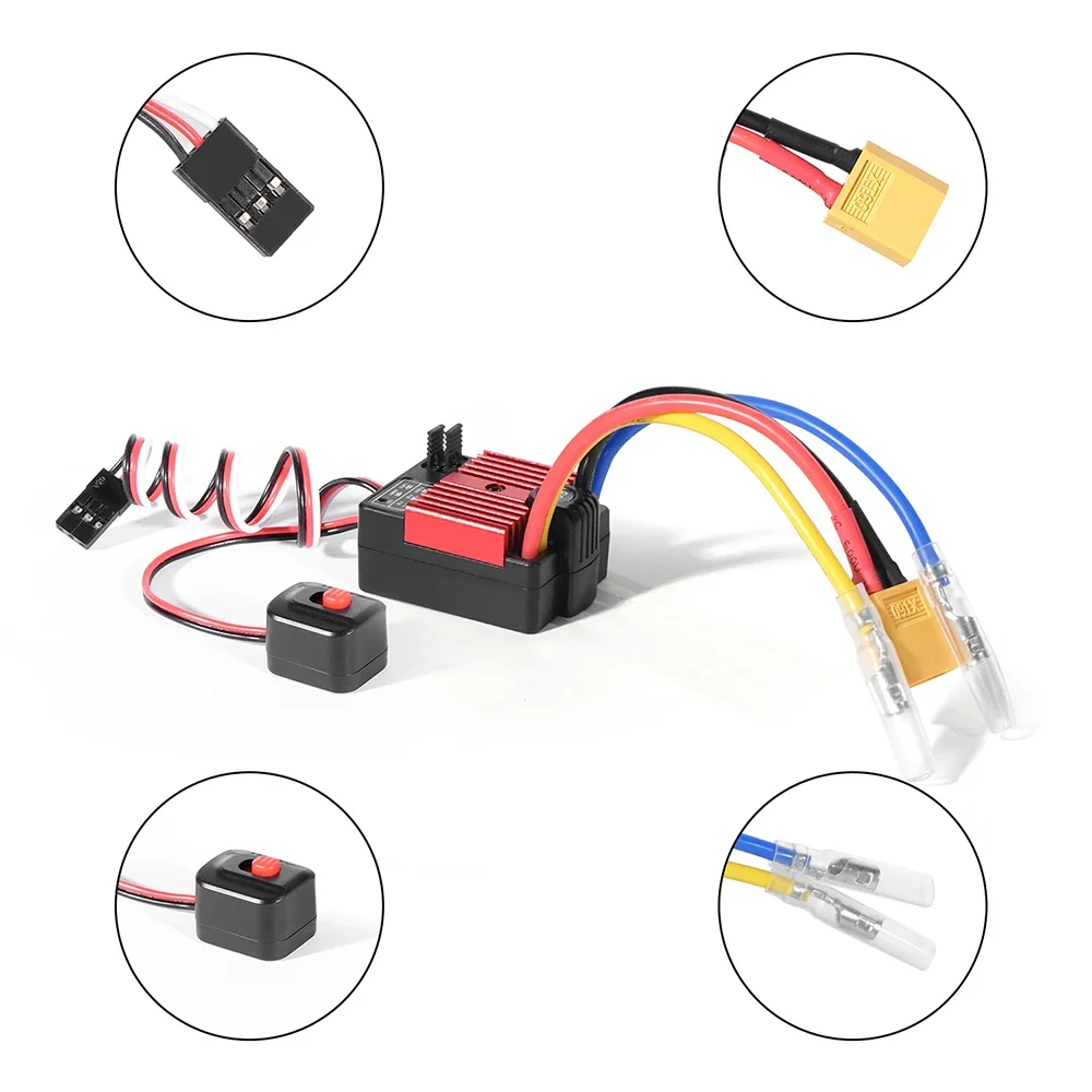 HG1060 60A Wasserdichter bürstengebundener ESC-Motorregler für RC-Autos mit Überhitzungsschutz, kompatibel mit 1/10 Maßstab Offroad-Fahrzeugen – Detail 6