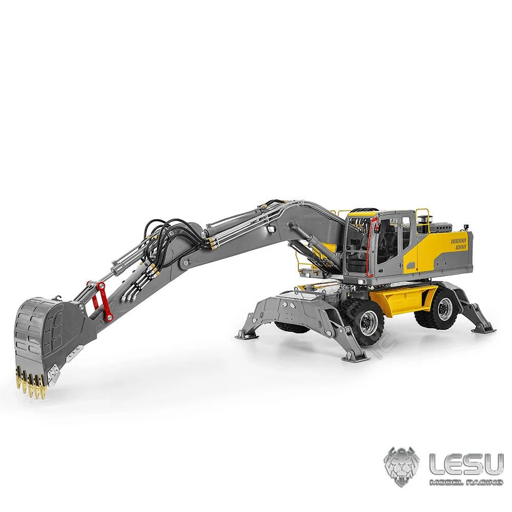 LESU ET30H RC Excavator 1/14 Hydraulic Wheeled Digger RTR Heavy Duty Machine Light System Radio Control Metal Vehicle Model Toys