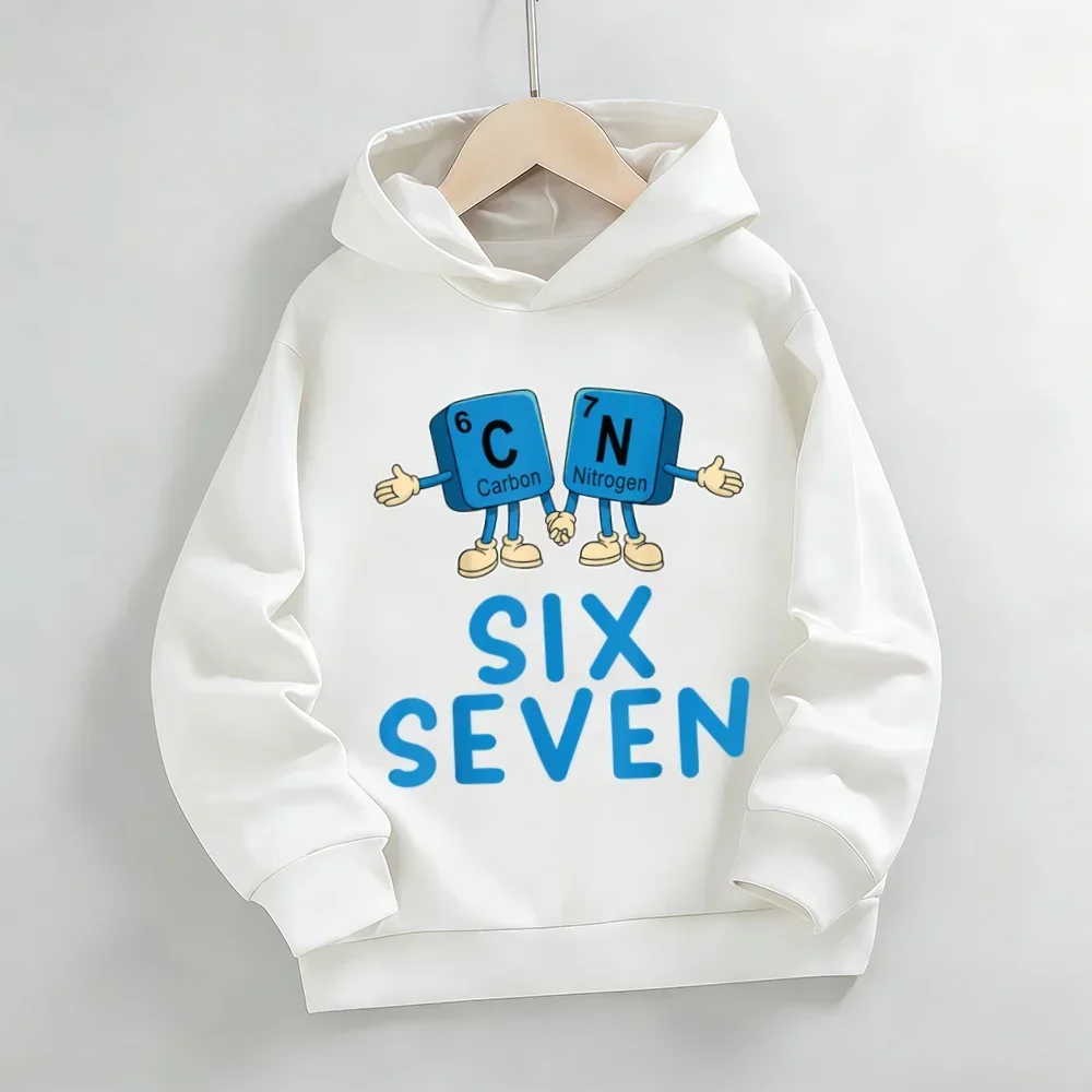 Sweat-shirt à capuche pour enfants 6 7 Meme, pull amusant pour garçon avec imprimé de dessin animé six sept, veste à manches