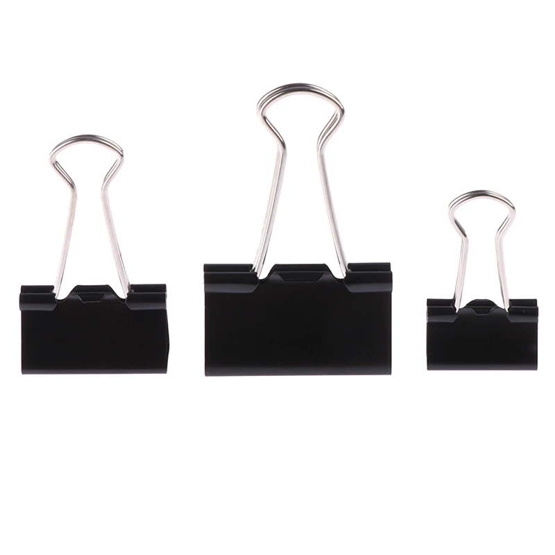 10 pcs Black Metal Binder Clips Notes Letter Paper Clip Binding Securing clip