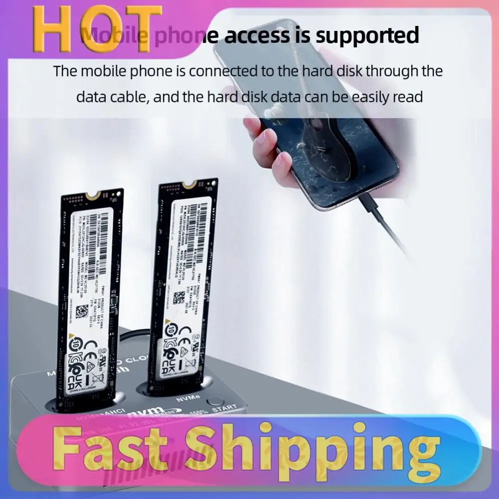 

Док-станция для двух M.2 NVMe SSD с USB 3.2 Type-C, внешний корпус для накопителей M.2/M.3 NVMe PCI-E, для SSD M-Key