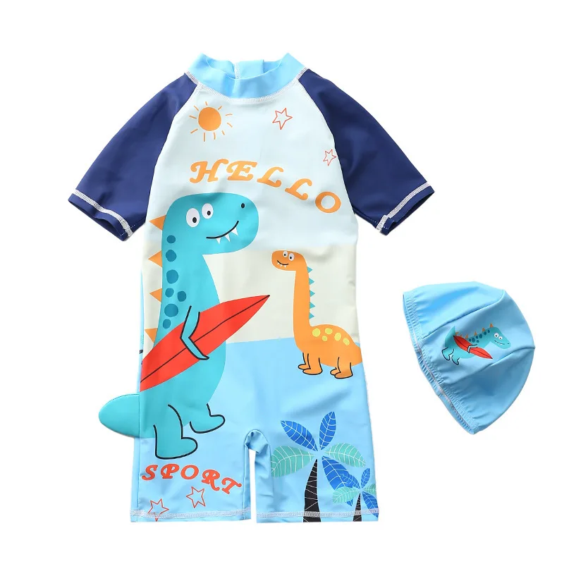 Boys 2024 Dinosaur UV Baby Bathing Suit Boy Kids One Piece Swimming Suit Toddler Boy Swimsuits Bath Clothes Children\'s Swimsuit