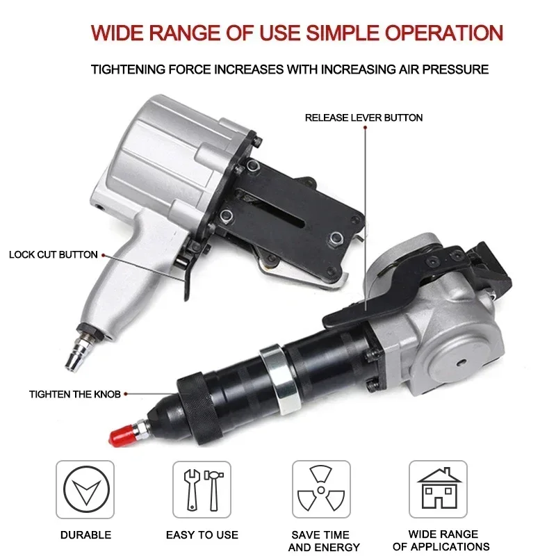 صغيرة جديدة GSC/DYA هوائي سبليت الصلب الفرقة باكر المحمولة PET البلاستيك الصلب التلقائي آلة الشد ملزمة قفل ماك