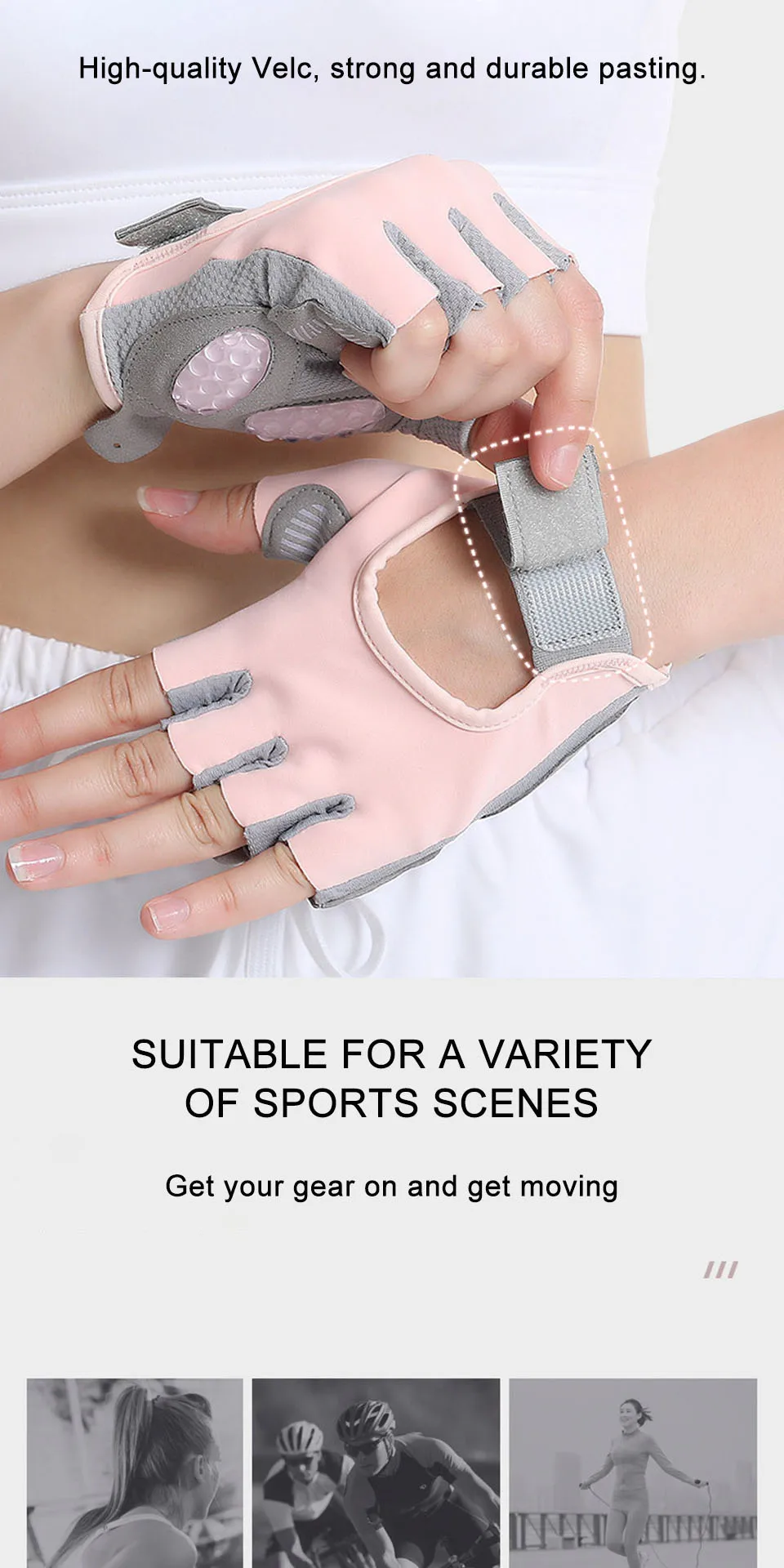 AOLIKES Atmungsaktive Fahrradhandschuhe Workout Gym Handschuhe für Männer Frauen Gewichtheben Fingerlose Handschuhe Training Übung Fitness – Detail 10